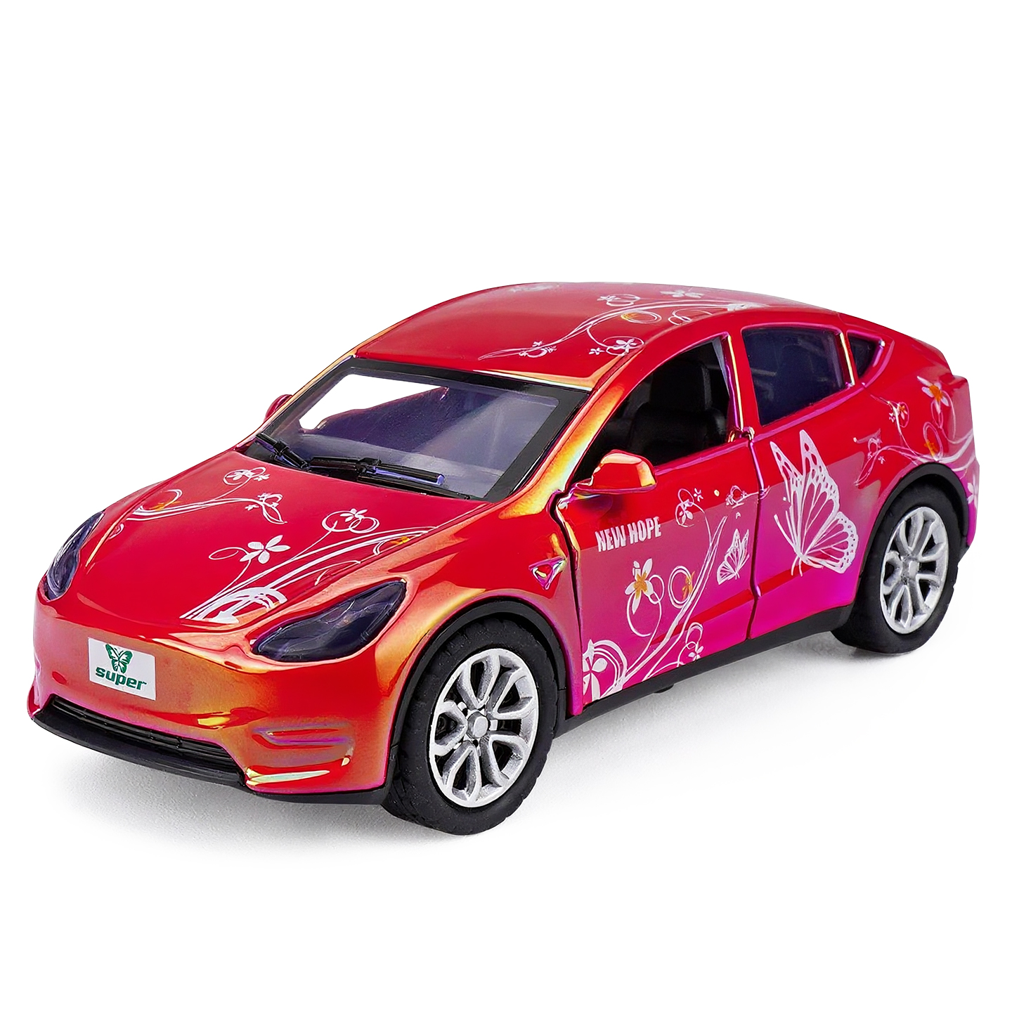 YC6608H Electric Car Tesla Phantom, Car Model, Zinc Alloy Toy Car for Kids, Pull Back Vehicles Toy Car for Toddlers Kids Boys Girls Gift