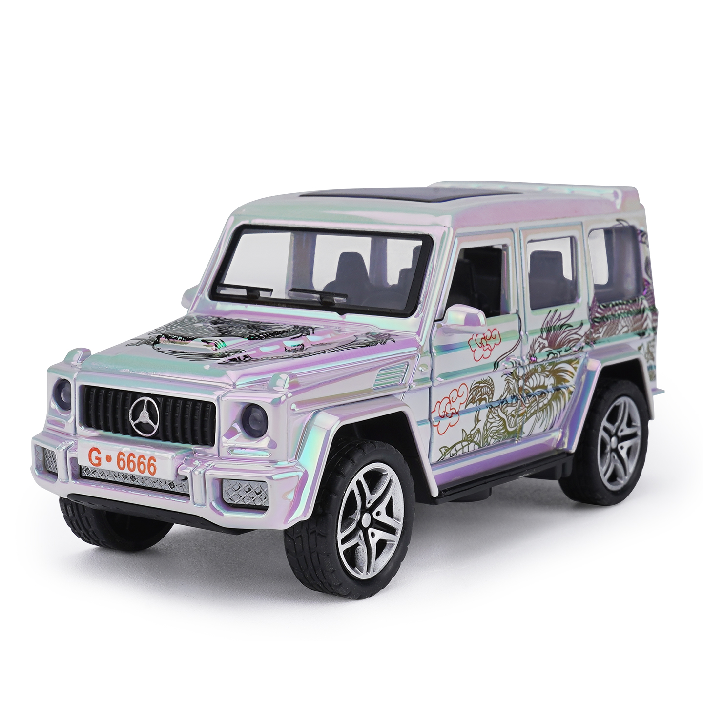 YC6613H Mercedes Benz G-Class Colorful Red, Car Model, Zinc Alloy Toy Car for Kids, Pull Back Vehicles Toy Car for Toddlers Kids Boys Girls Gift