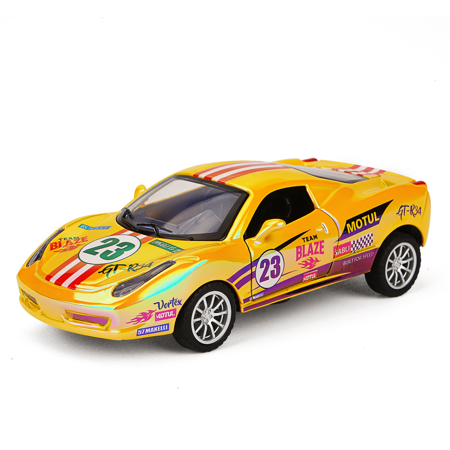 YC6619H Ferrari Colorful, Car Model, Zinc Alloy Toy Car for Kids, Pull Back Vehicles 